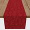 90" Autumn Pattern Leaves On Red Poly Twill Table Runner